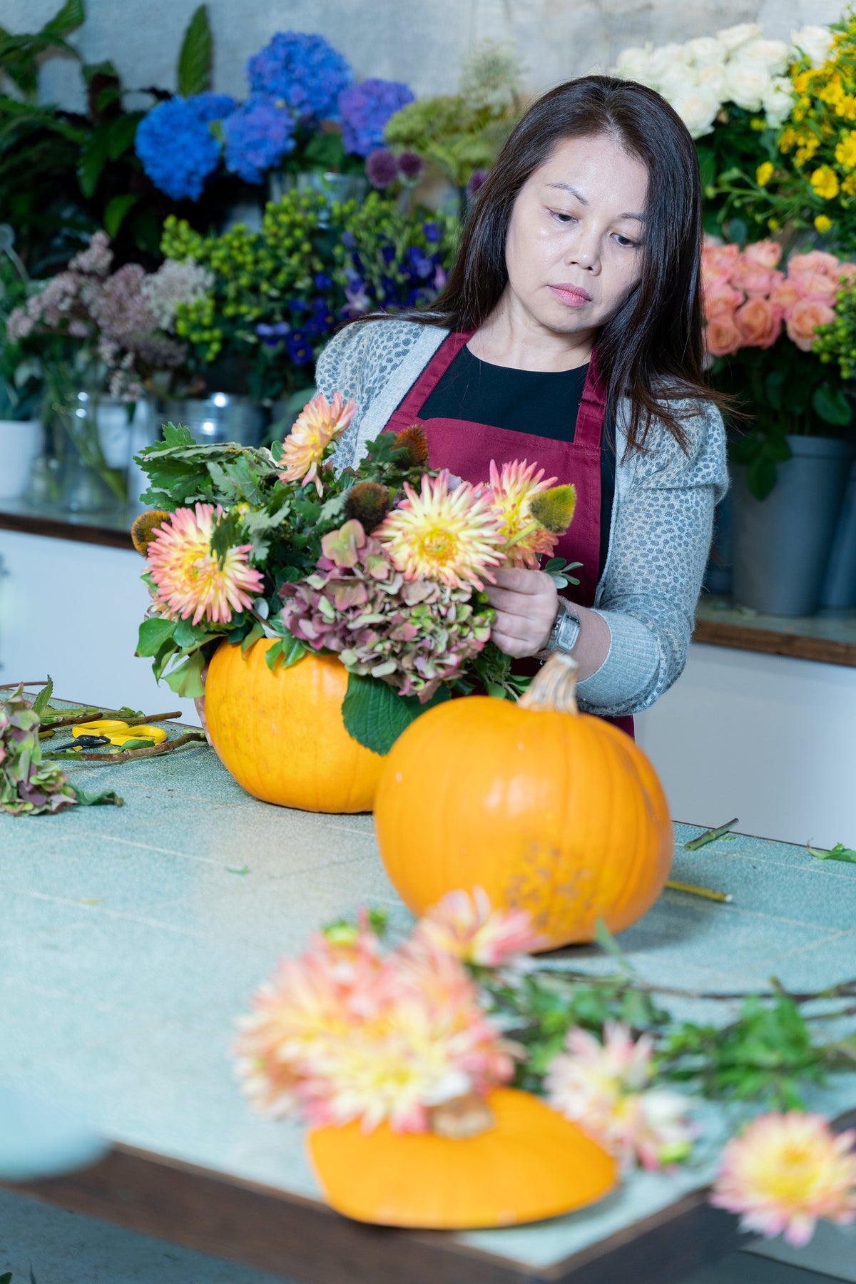 Halloween Special – Floral Pumpkin Centrepiece