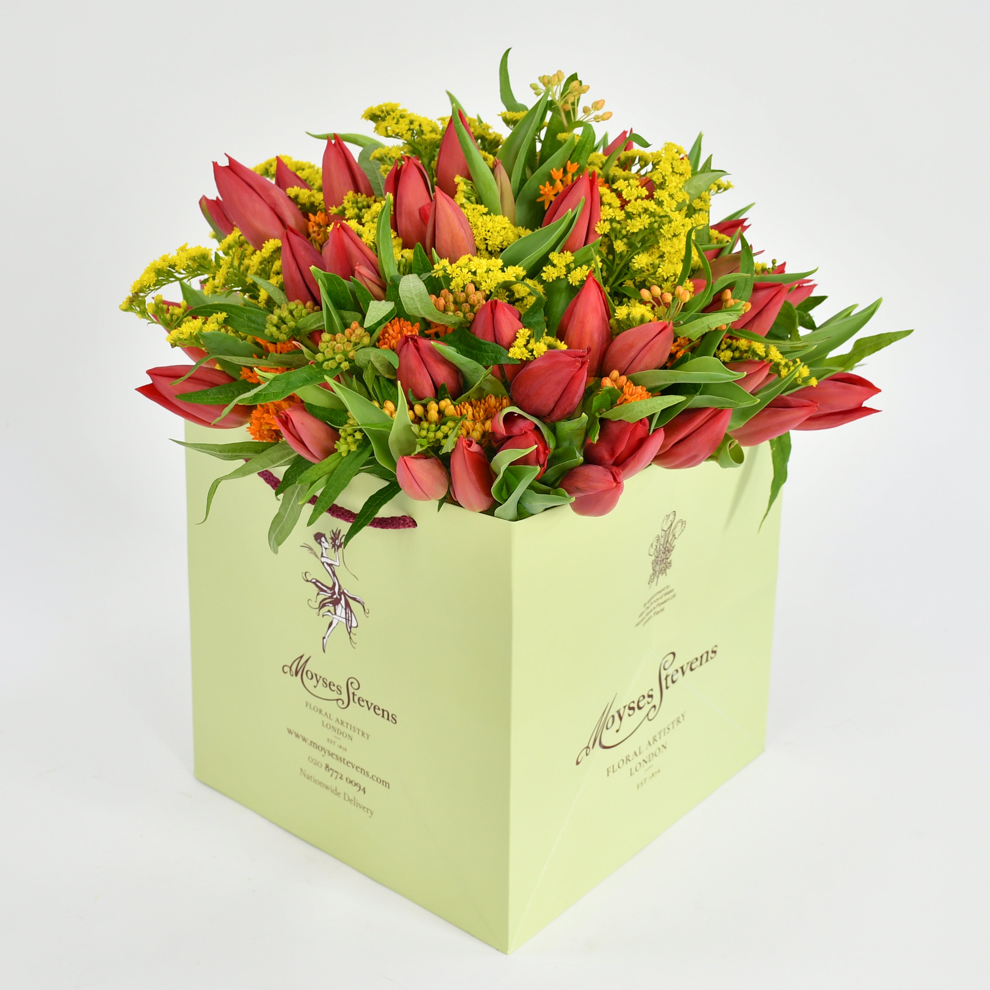 Red Tulips & Solidago